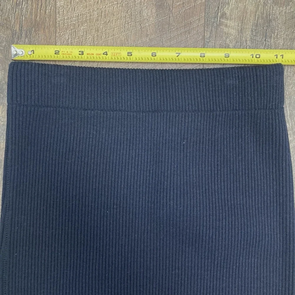 Vince NWT Navy Blue Ribbed Fitted Pencil Midi Skirt Office V566583114 sz‎ XS